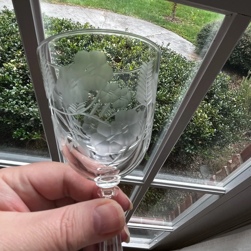 Libbey Glass Company Crystal Garland wine goblet, glasses set of 7
